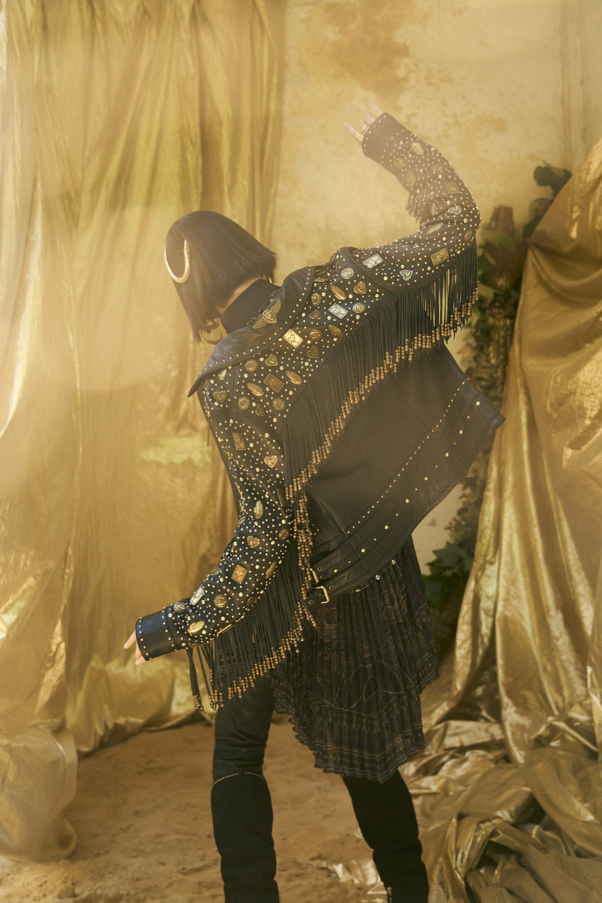 STUDDED BIKER JACKET COBRA KING