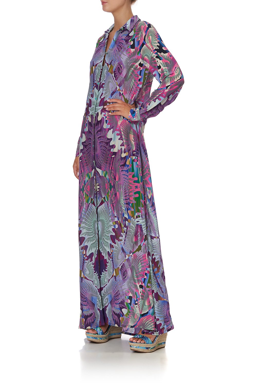 SHIRTMAKER LONG DRESS MULTI