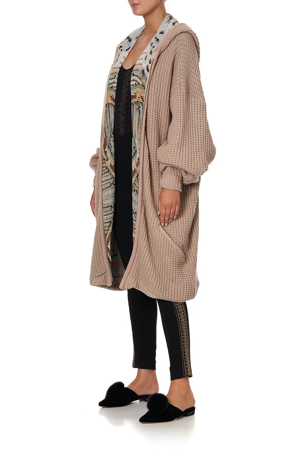 KNITTED LONG HOODIE CELLES TRIBUTE