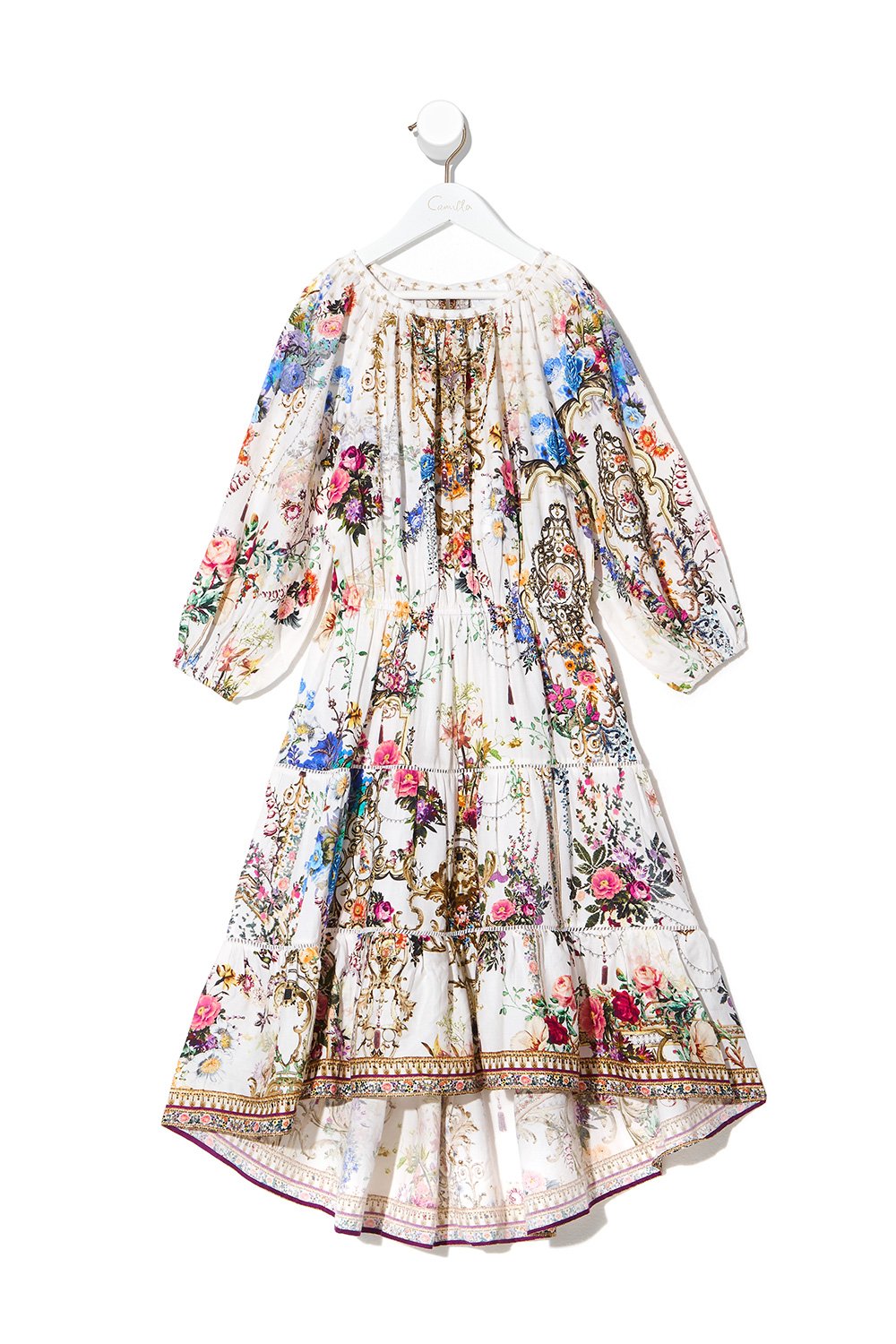 KIDS HI-LOW BLOUSON SLEEVE DRESS 12-14 BY THE MEADOW