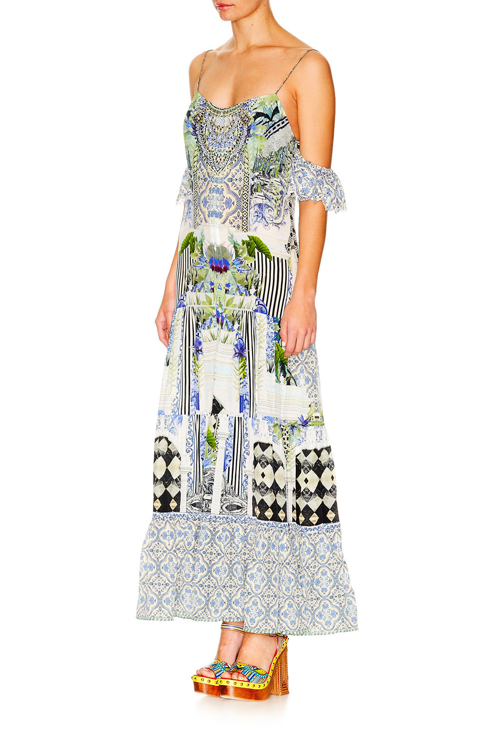 THE SWEET ESCAPE LONG BUTTON DOWN TIERED DRESS