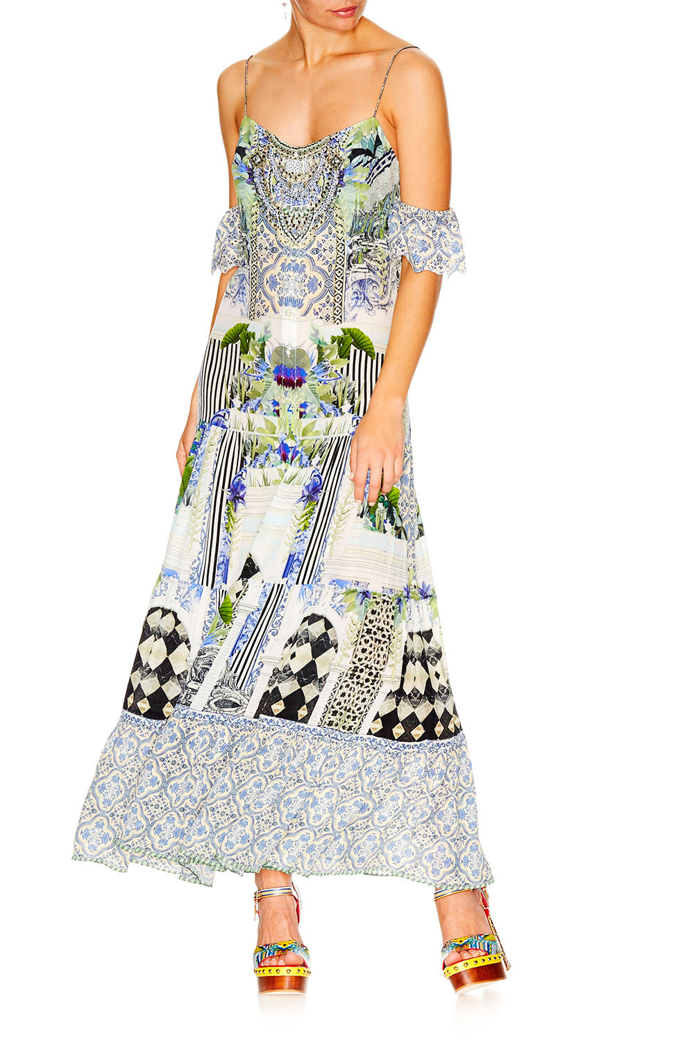 THE SWEET ESCAPE LONG BUTTON DOWN TIERED DRESS