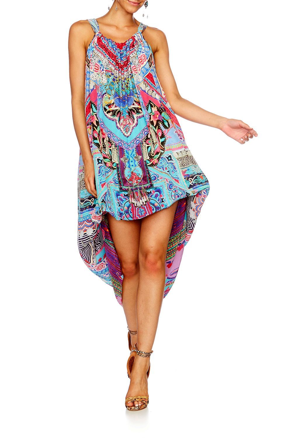 FESTIVAL FRIENDS DRAWSTRING DRESS