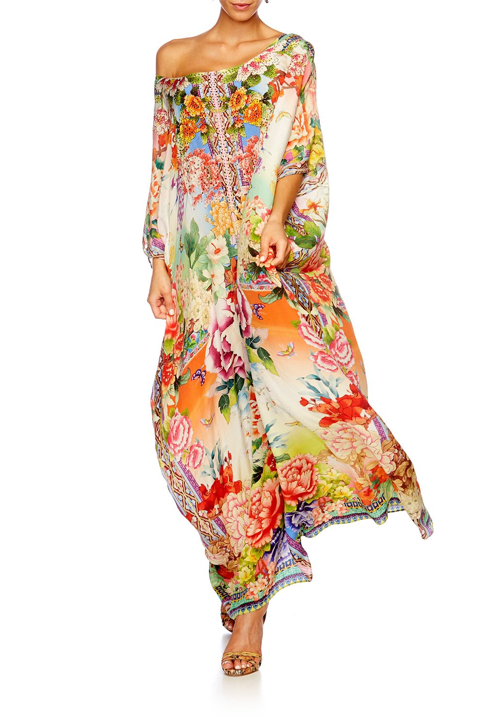 FLOWER HOUR ROUND NECK KAFTAN