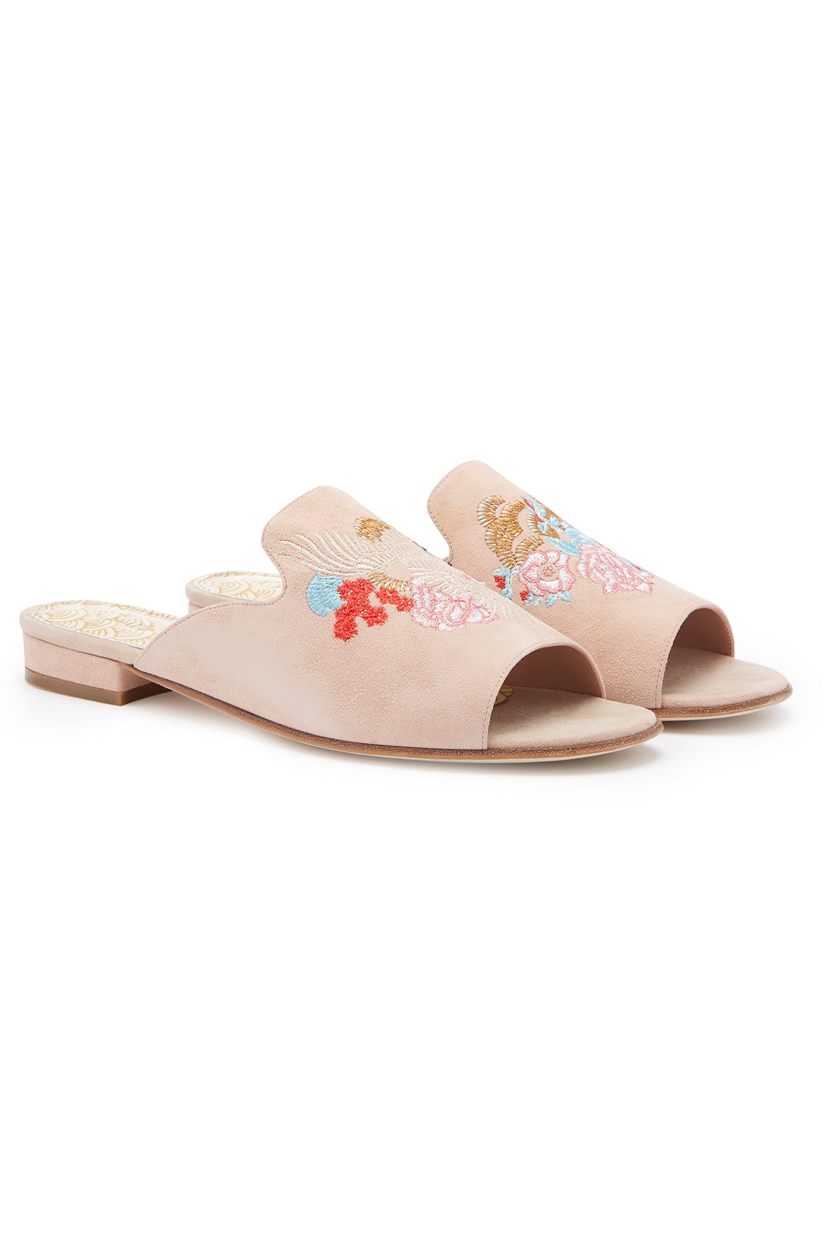 CAMILLA LIGHT PINK PEEP TOE SLIPPER