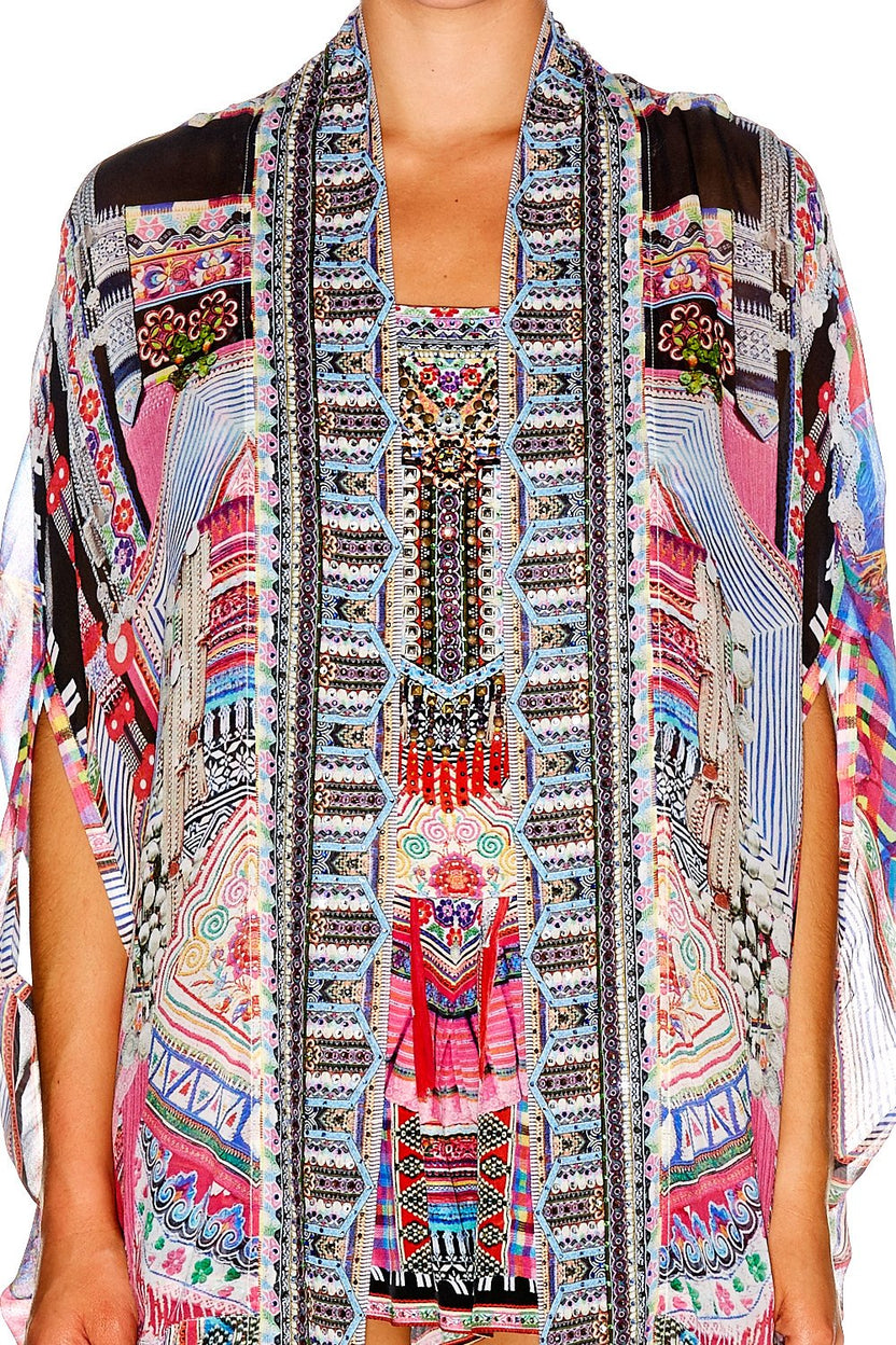 OPEN FRONT CARDI CAPE FELINE FOLKLORE