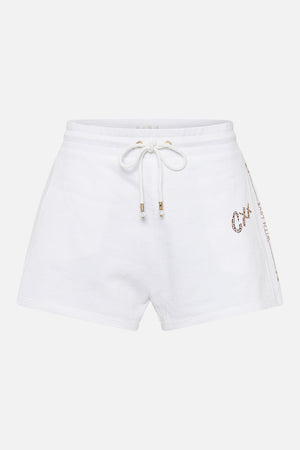 TERRY SHORT WITH CONTRAST STRIPE LOGO CAPSULE - SOLID WHITE