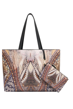 EAST WEST TOTE WITH POUCH KAKADU CALLING