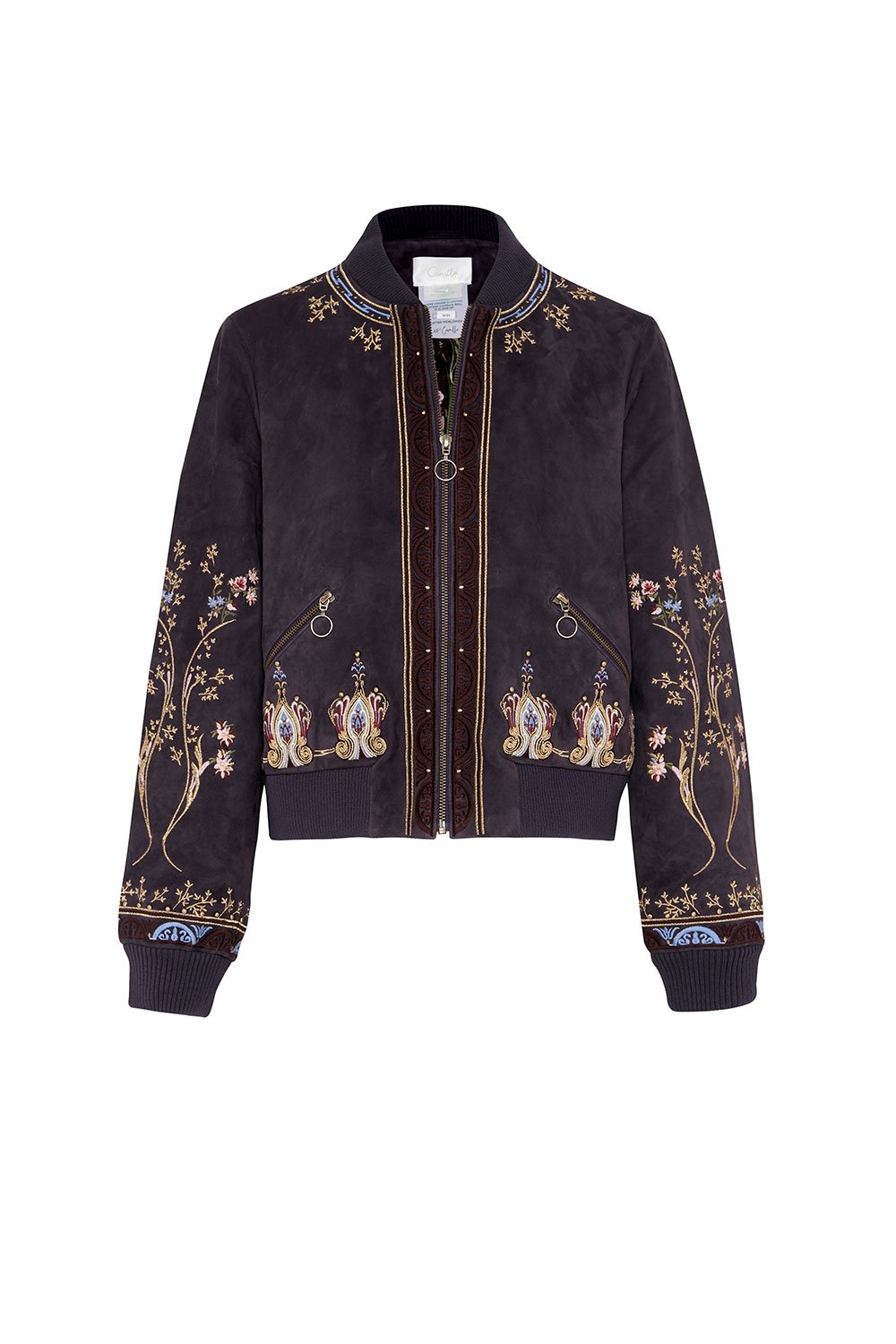 LEATHER BOMBER JACKET WILD FLOWER