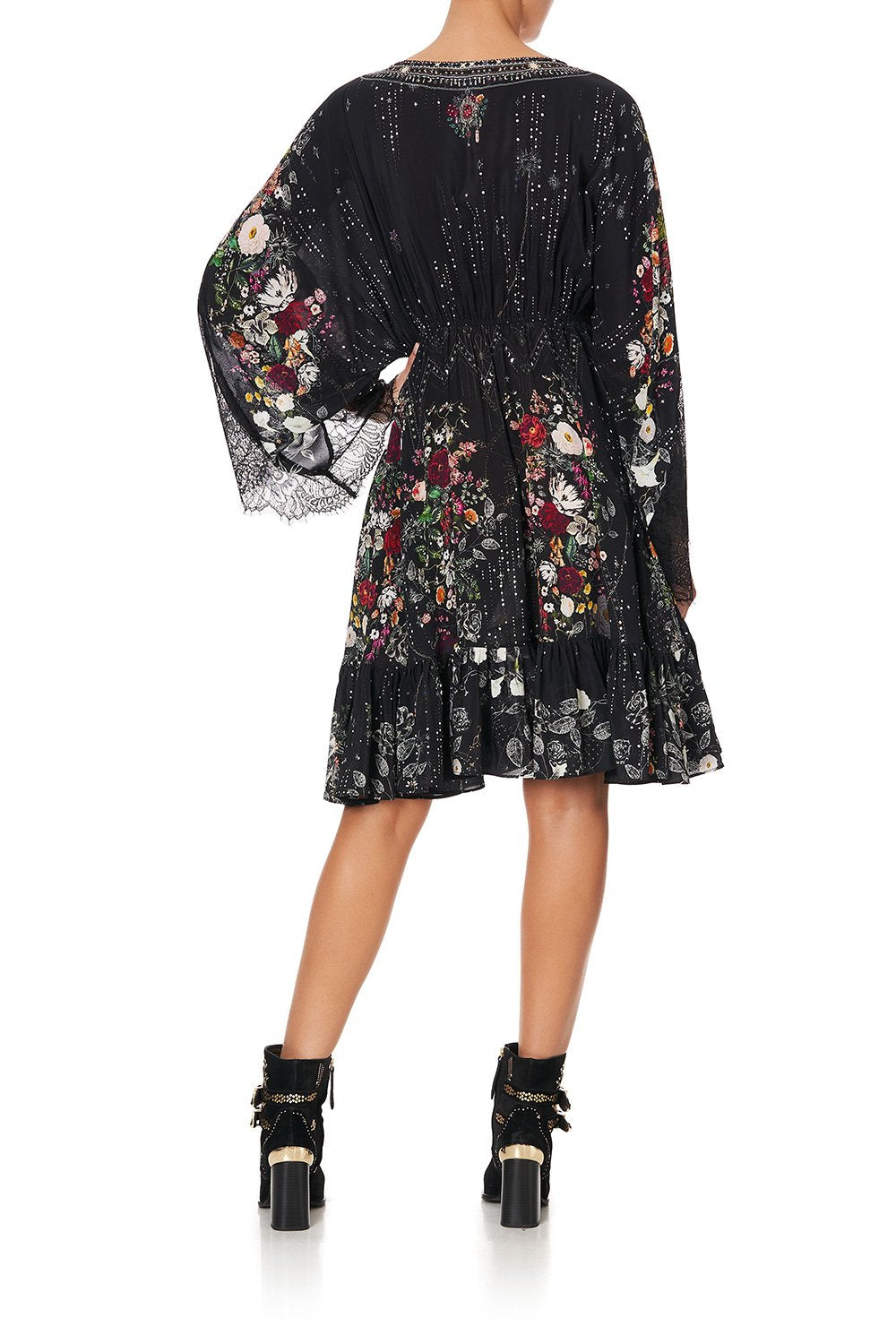 SHORT DRESS WITH LACE SLEEVE TO THE GYPSY
