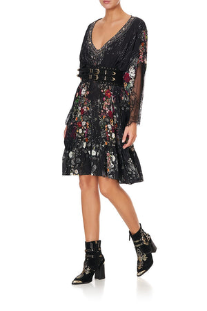 SHORT DRESS WITH LACE SLEEVE TO THE GYPSY