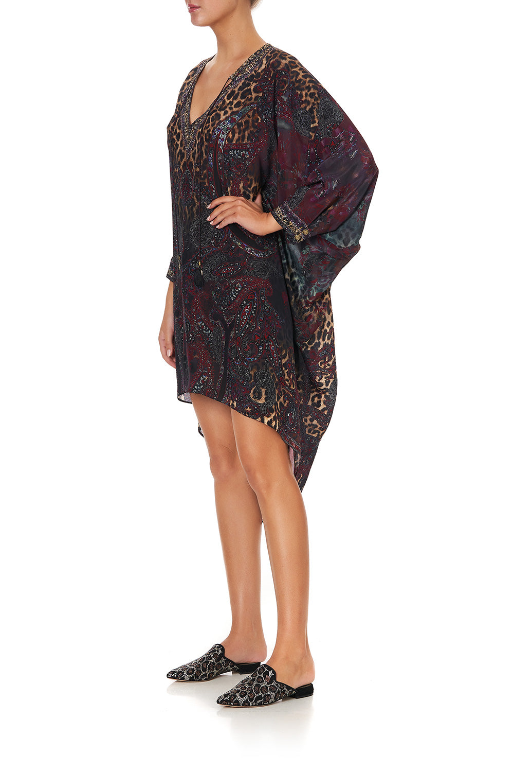 V-NECK DRESS WITH DRAPED BACK THE SMOKING LOUNGE