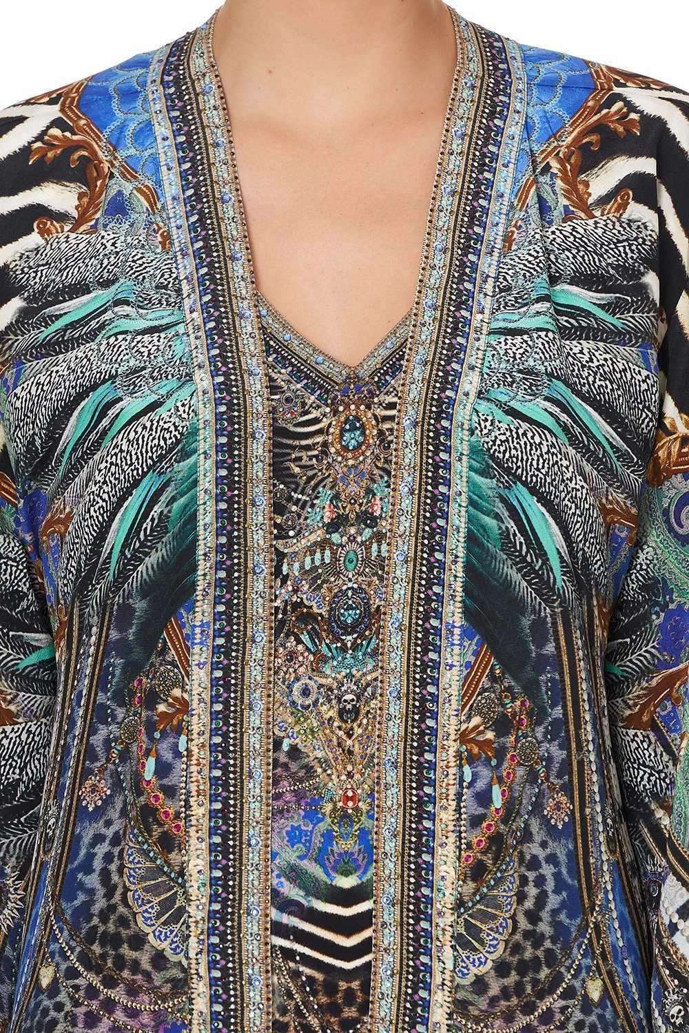 KIMONO WITH LONG UNDERLAYER ANIMAL ARMY