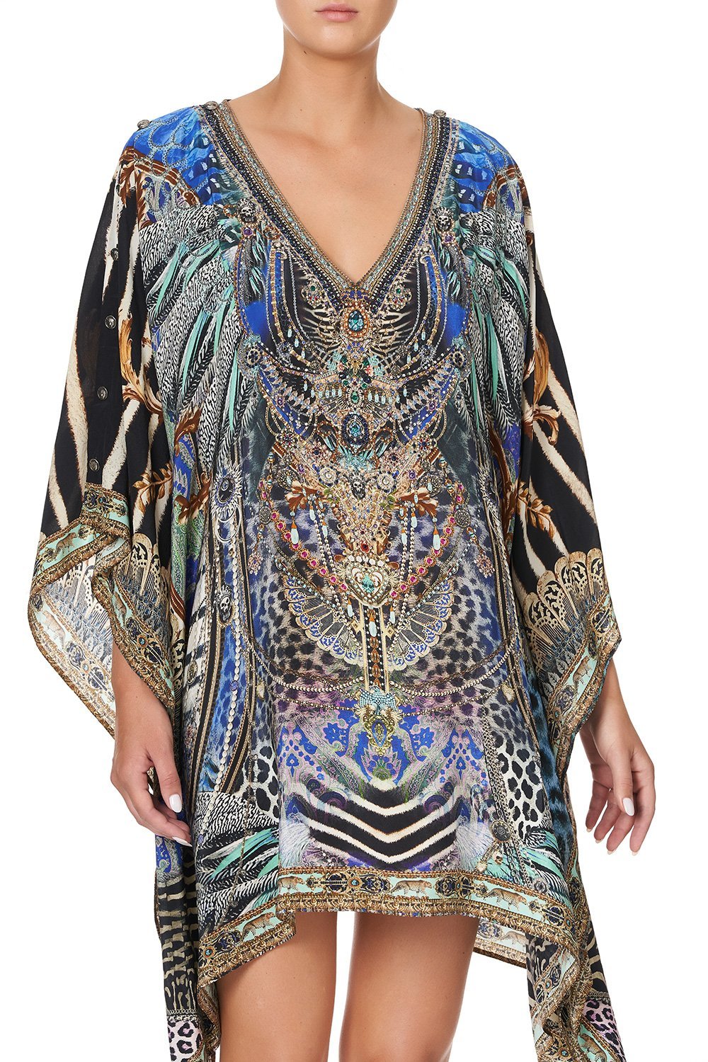 KAFTAN WITH BUTTON UP SLEEVES ANIMAL ARMY
