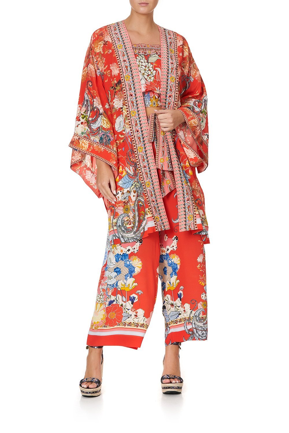 KIMONO WITH TIE BELT PAISLEY IN PATCHES