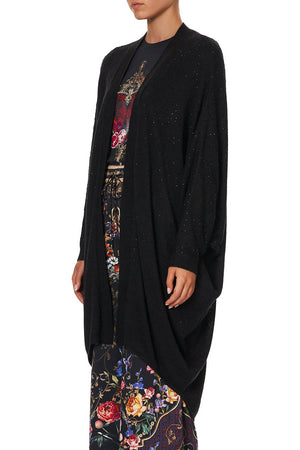 SOFT KNIT PONCHO WITH CRYSTALS BLUSHING MANOR