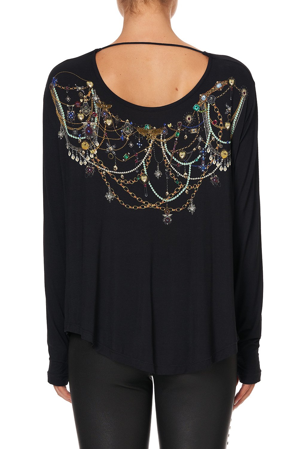 COWL BACK LONG SLEEVE TEE PUNK OF PRIMROSE