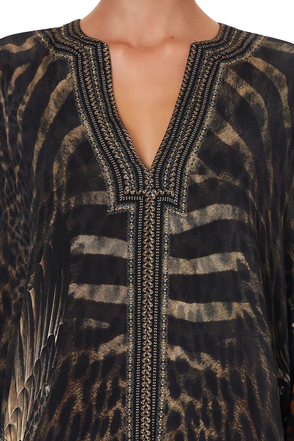 JERSEY LONG KAFTAN WITH ROUNDED HEM TREASURE CHASER