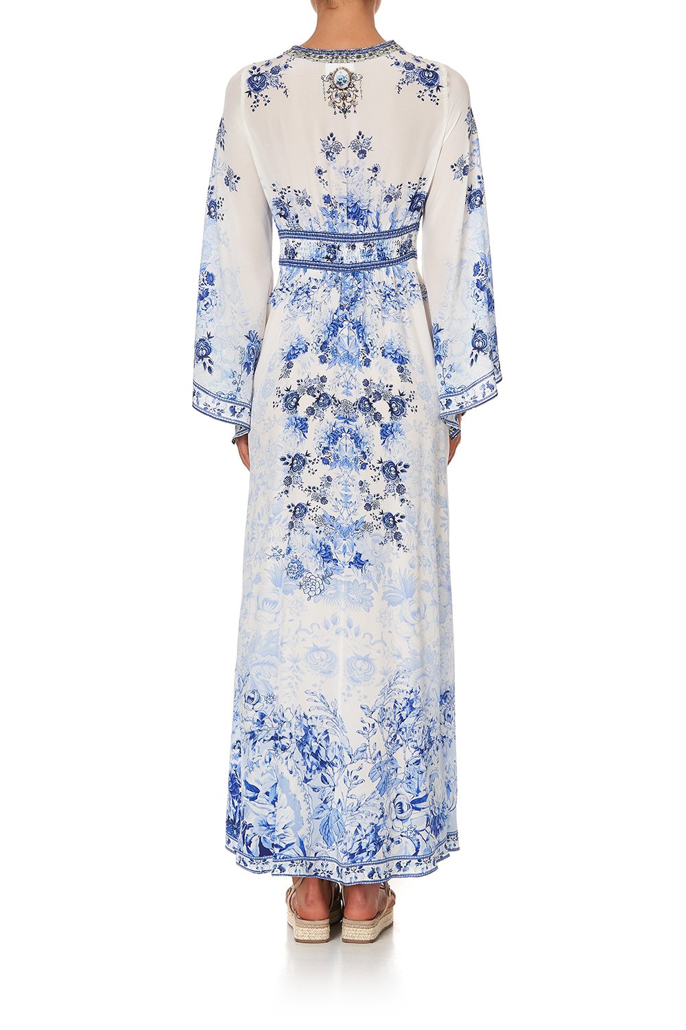 KIMONO SLEEVE DRESS WITH SHIRRING DETAIL HIGH TEA