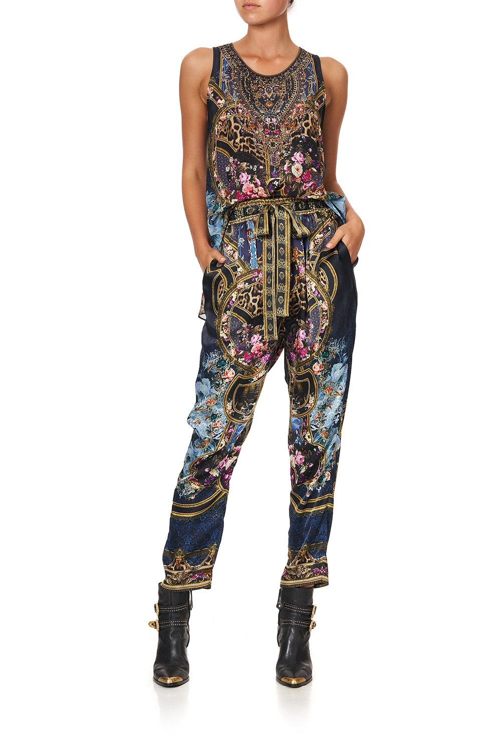 DROP CROTCH SLIM LEG PANT FIELDS OF TREASURE