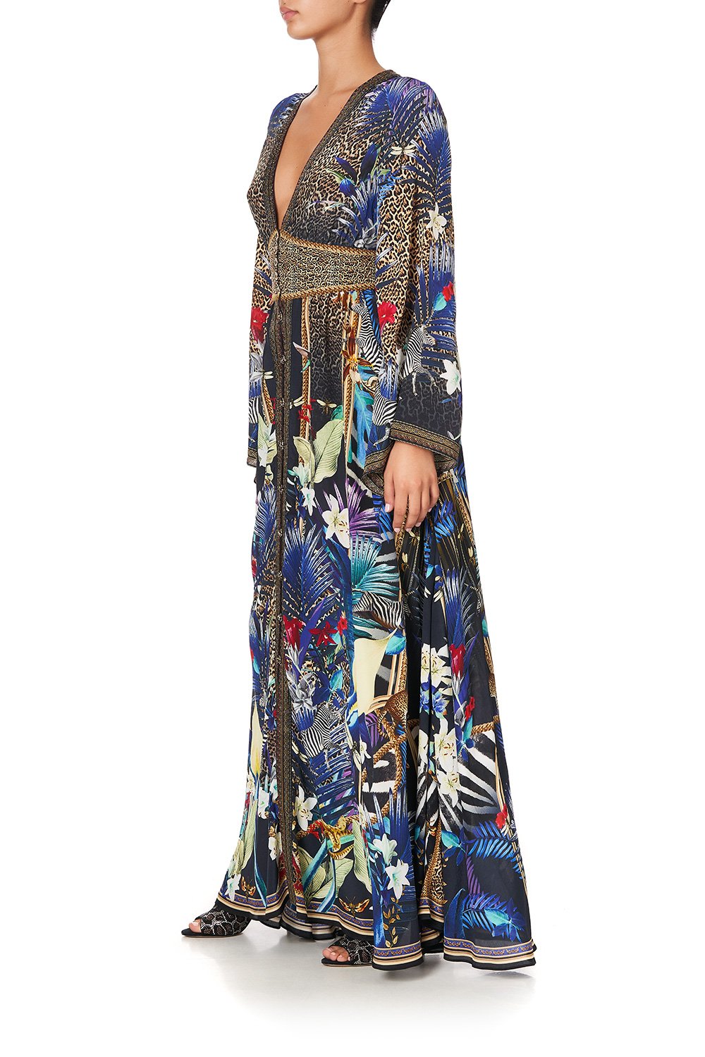 KIMONO SLEEVE DRESS WITH SHIRRING DETAIL RAINBOW ROOM