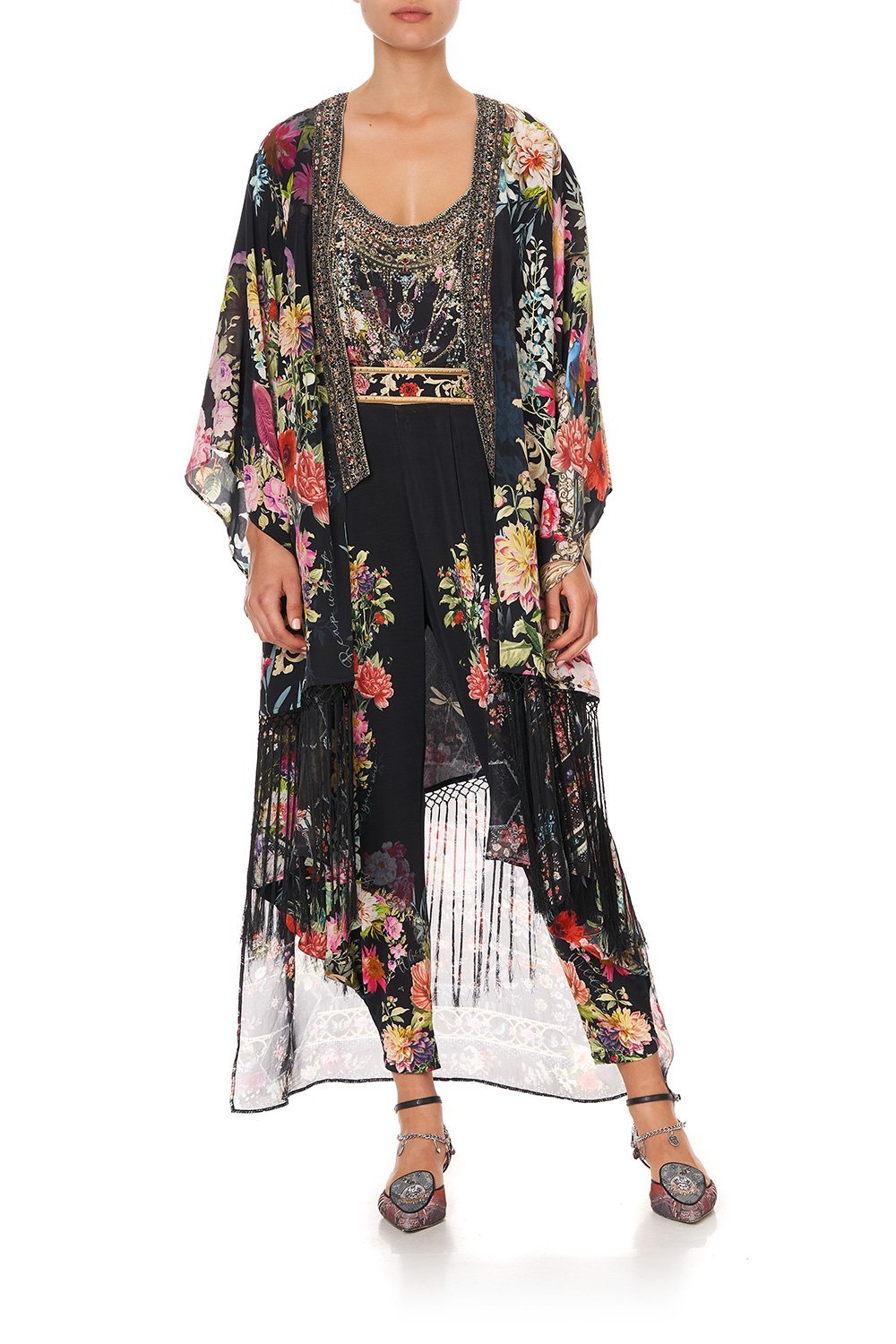 KIMONO WITH LONG UNDER LAYER HAMPTON HIVE