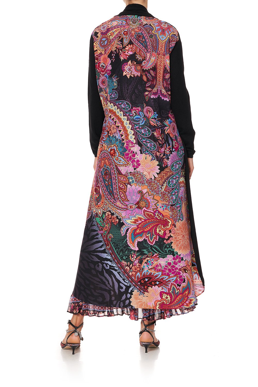 KNITTED CASUAL JACKET WITH SILK BACK SWINGING SIXTIES