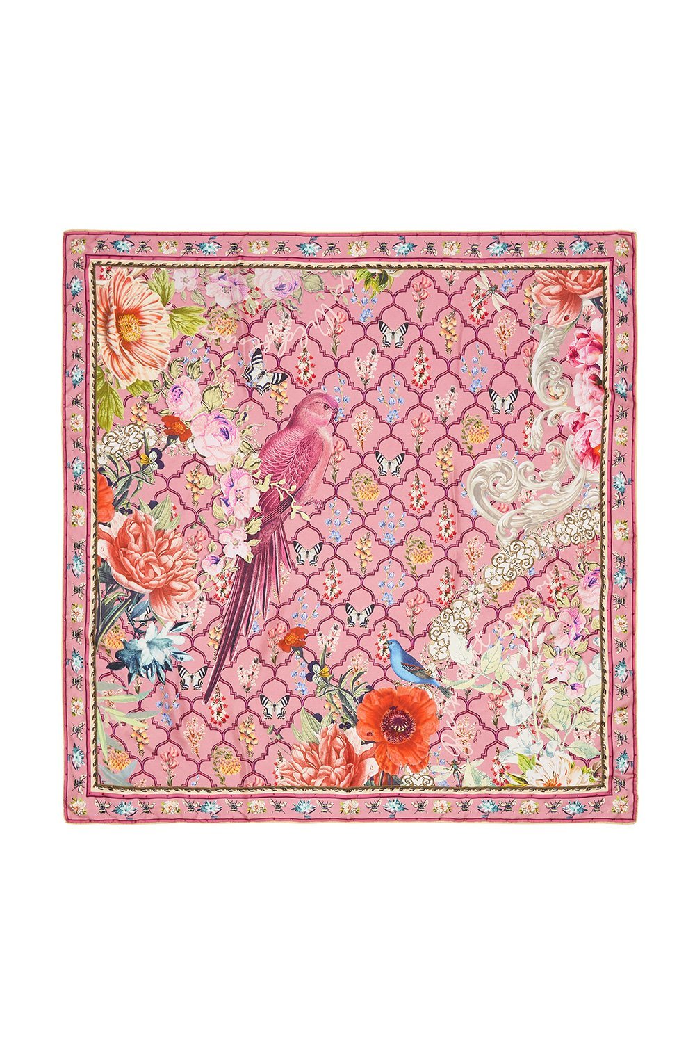 LARGE SQUARE SCARF PATCHWORK HEART