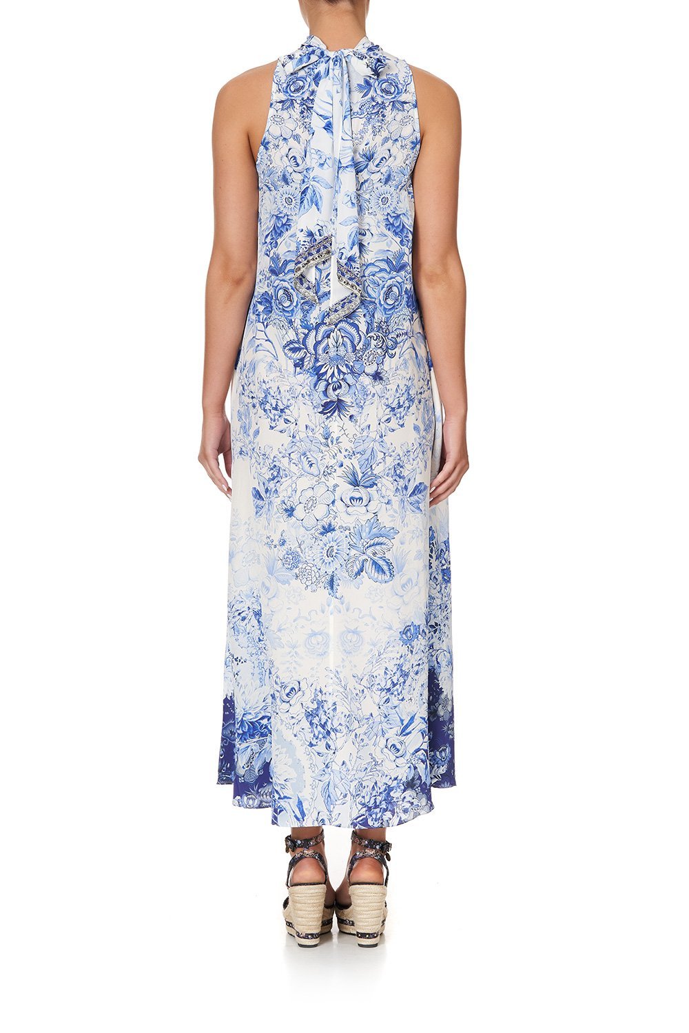 HIGH NECK DRESS WITH BACK NECK TIE HIGH TEA