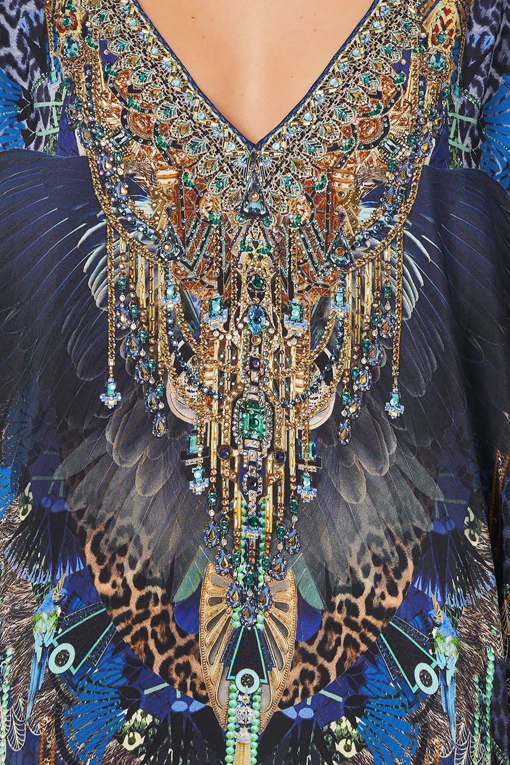 SHORT KAFTAN WITH CUFF DRIPPING IN DECO