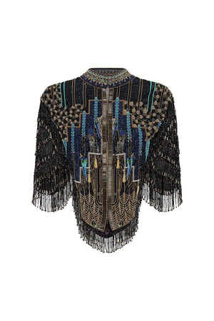 BEADED GILET DRIPPING IN DECO