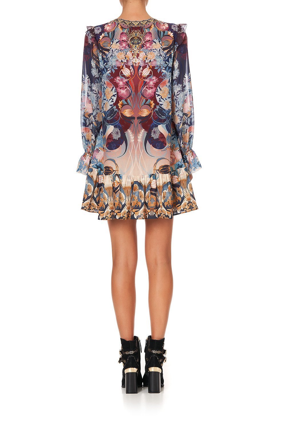 RUFFLE LACE UP DRESS NOUVEAU NIGHTS