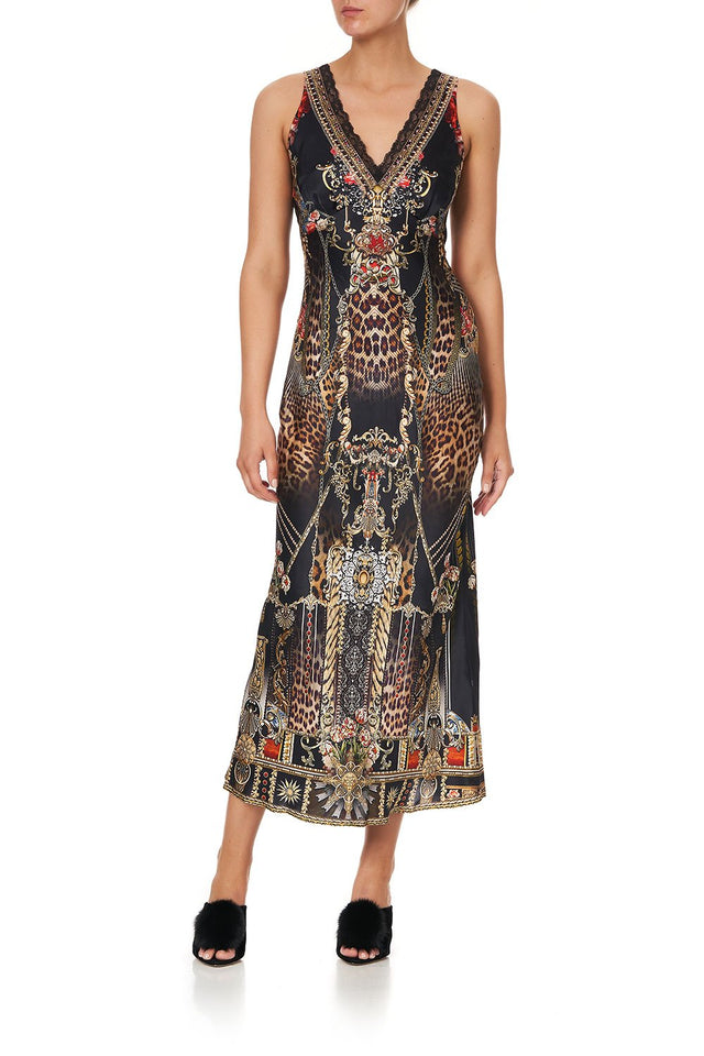 JERSEY LONG KAFTAN WITH ROUNDED HEM GOTHIC GODDESS main image 1