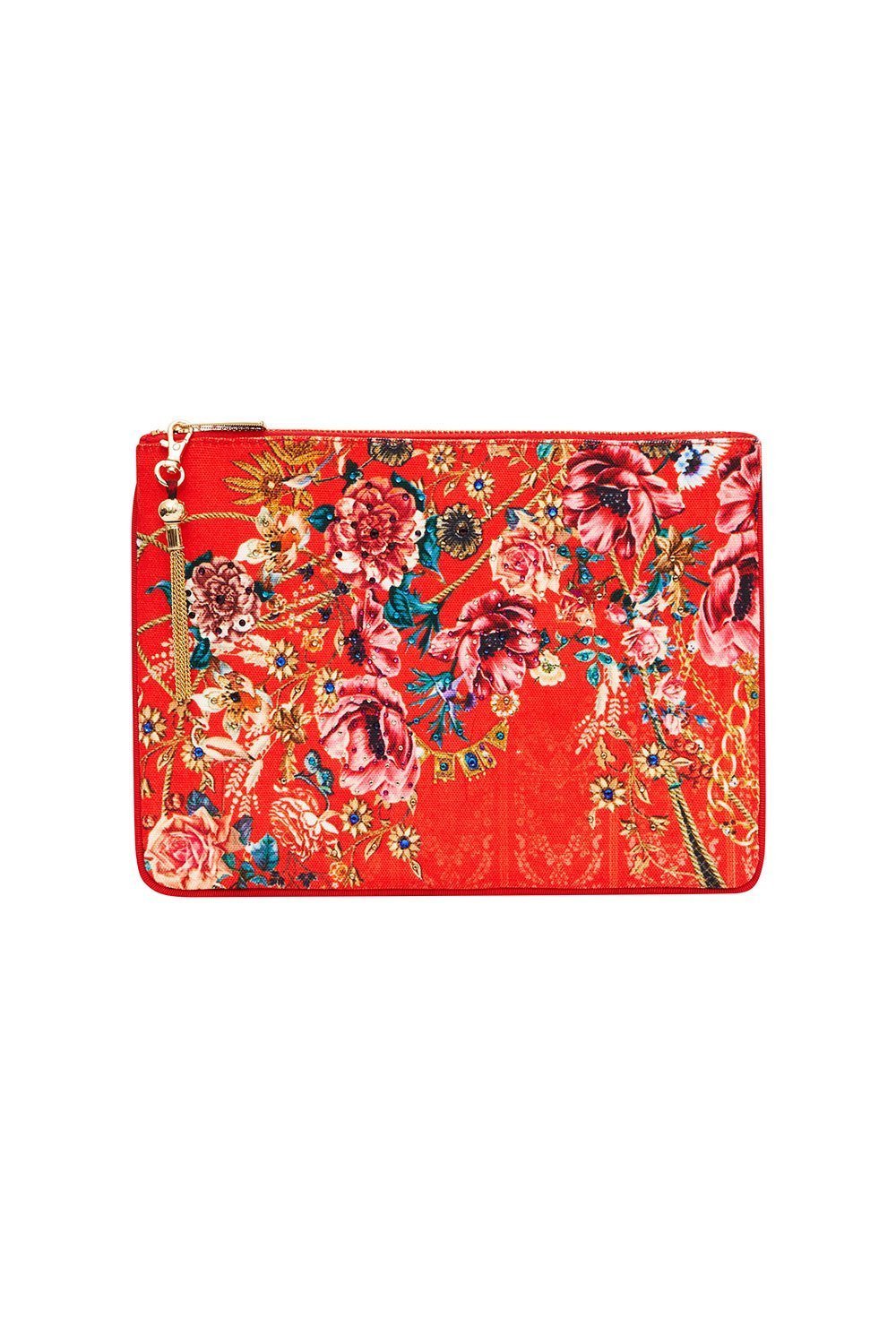 SMALL CANVAS CLUTCH AND THE QUEEN WORE RED