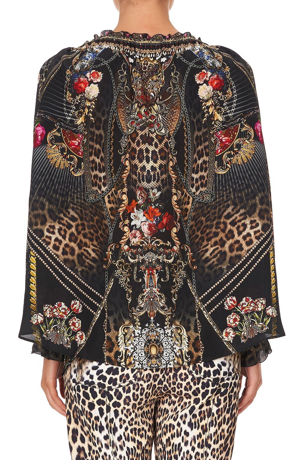 NECK TIE GATHERED BLOUSE GOTHIC GODDESS