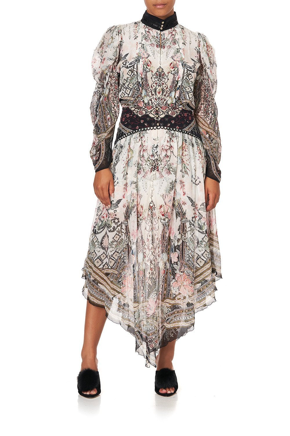 PINTUCK BLOUSE WITH DRAPED SLEEVE ROMANCE IS BORN