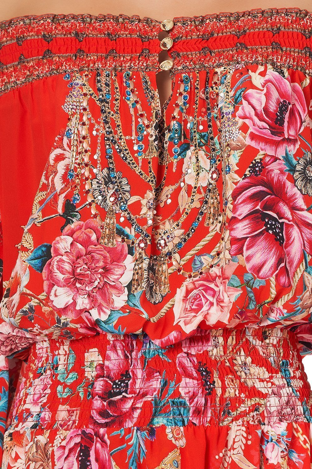 OFF SHOULDER SHORT DRESS AND THE QUEEN WORE RED