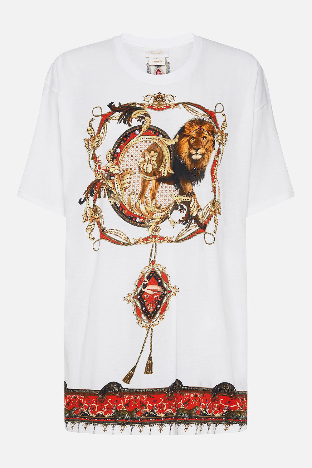 OVERSIZE BAND TEE AND THE QUEEN WORE RED