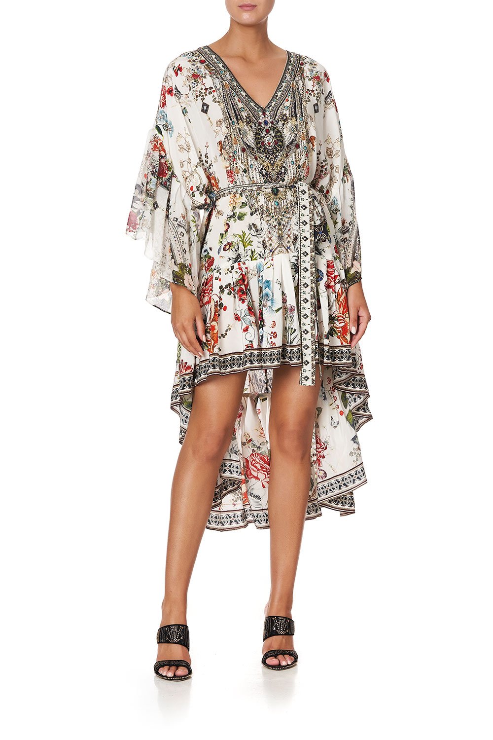 HIGH LOW RUFFLE DRESS SHAKESPEARES GARDEN