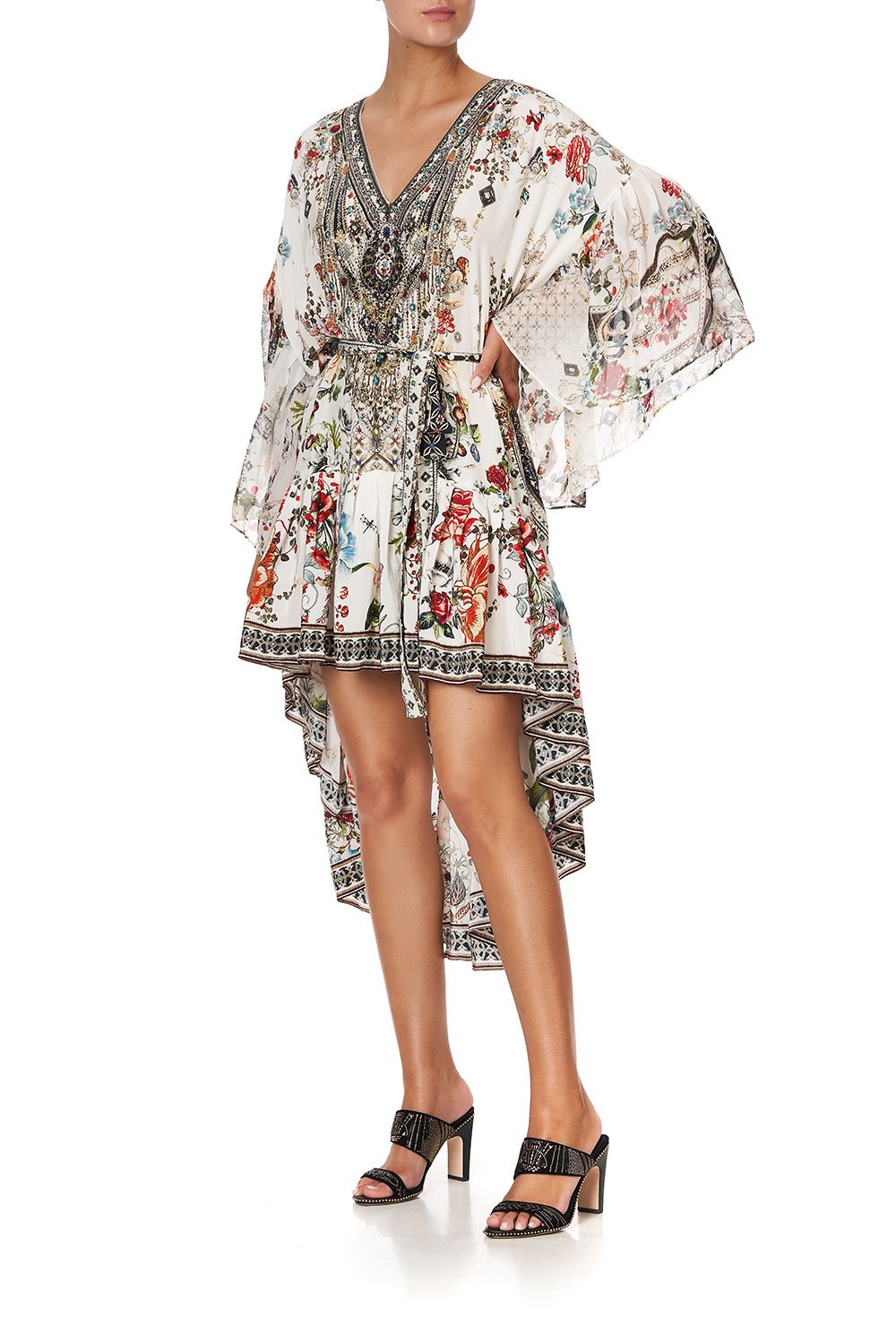 HIGH LOW RUFFLE DRESS SHAKESPEARES GARDEN