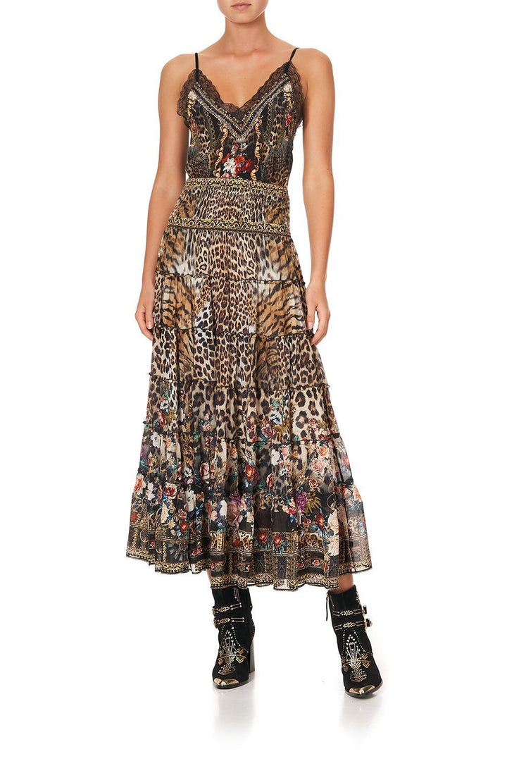 SHIRRED WAIST TIERED CIRCLE SKIRT MY SWEET DEVOTION