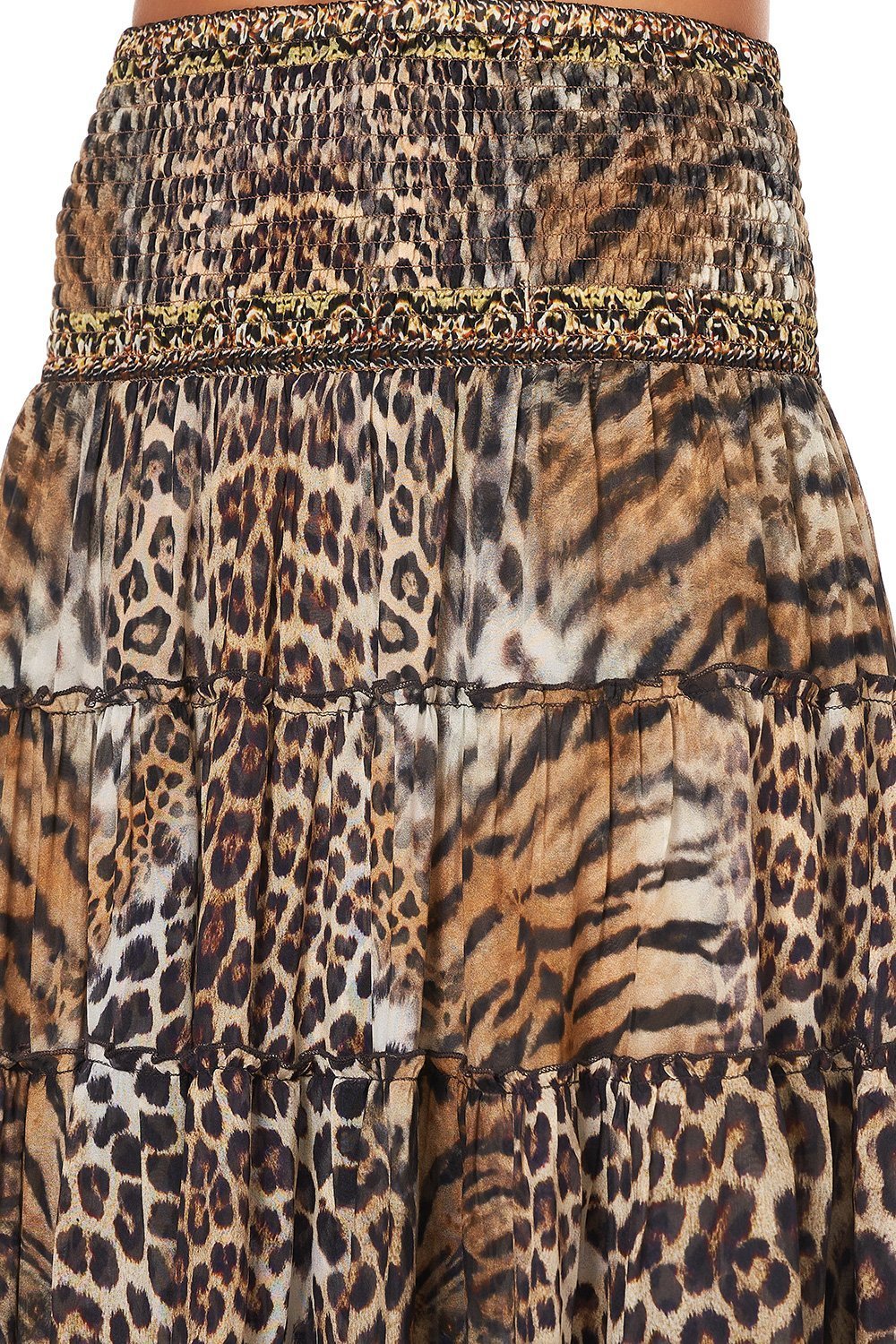 SHIRRED WAIST TIERED CIRCLE SKIRT CALL OF THE CATHEDRAL