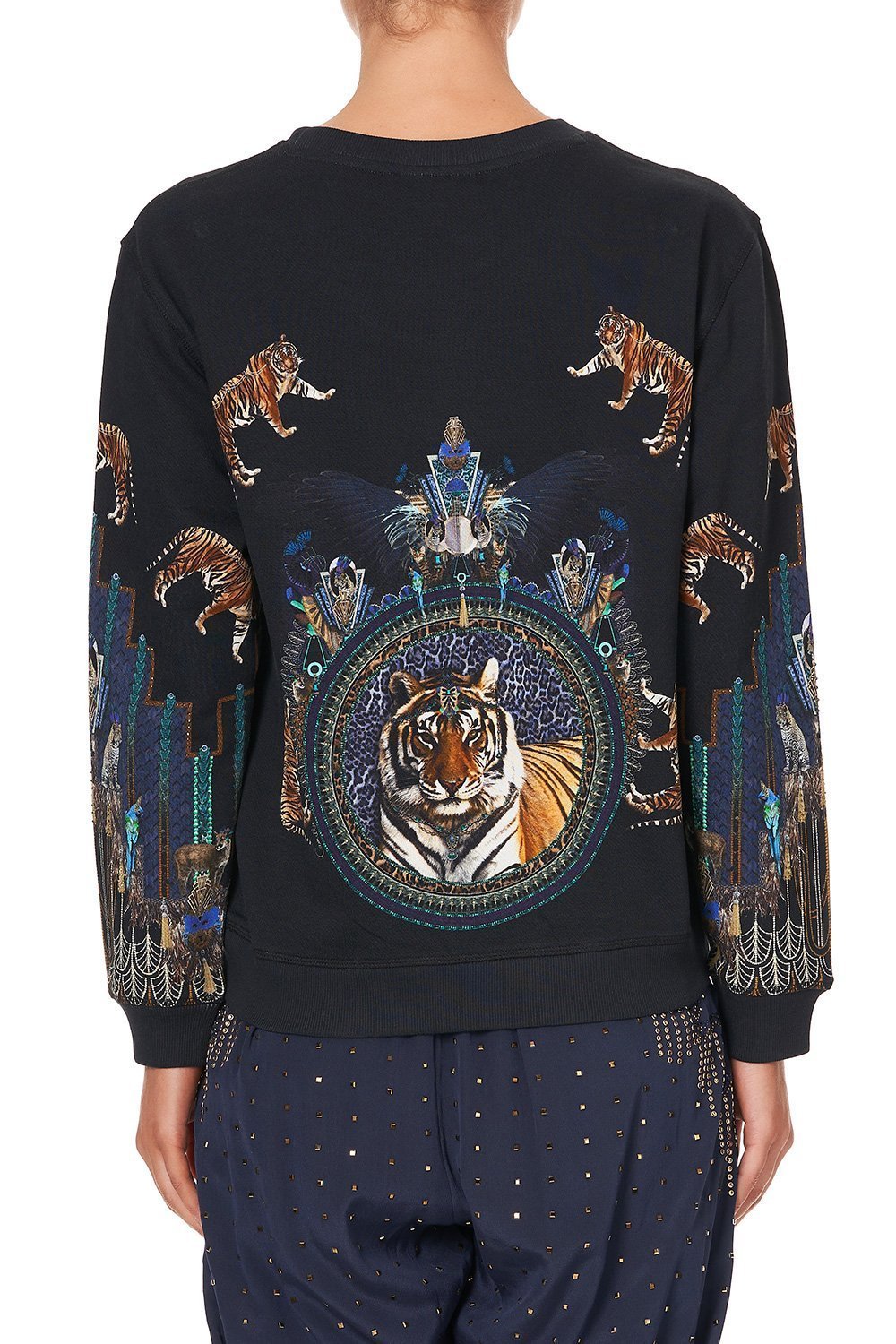 ROUND NECK SWEATER DRIPPING IN DECO