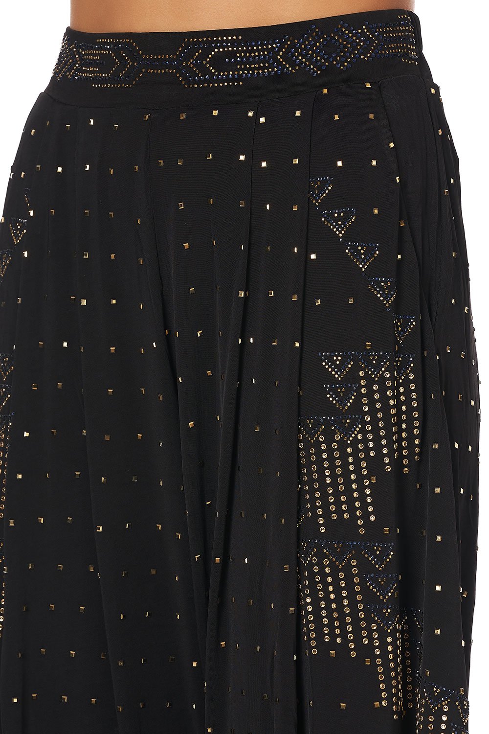 JERSEY DRAPE PANT WITH POCKET DRIPPING IN DECO