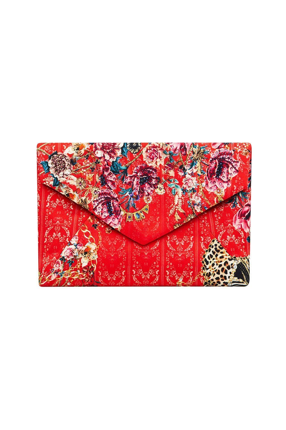 ENVELOPE CLUTCH AND THE QUEEN WORE RED