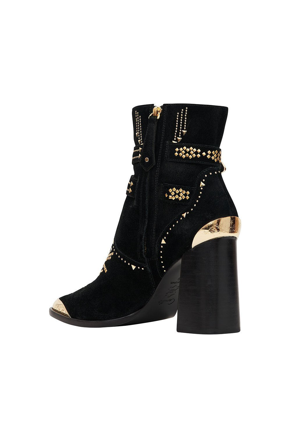 BLOCK HEEL BUCKLE BOOT LUXE BLACK