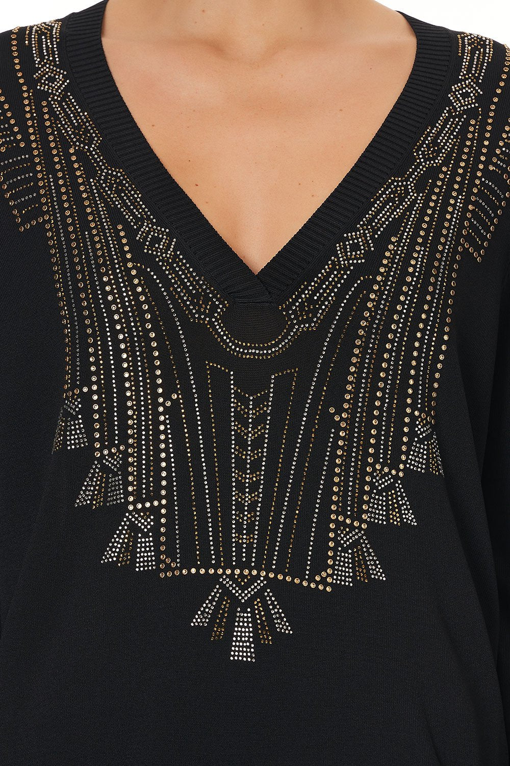 V NECK KNIT TUNIC FITZGERALDS FLAPPER