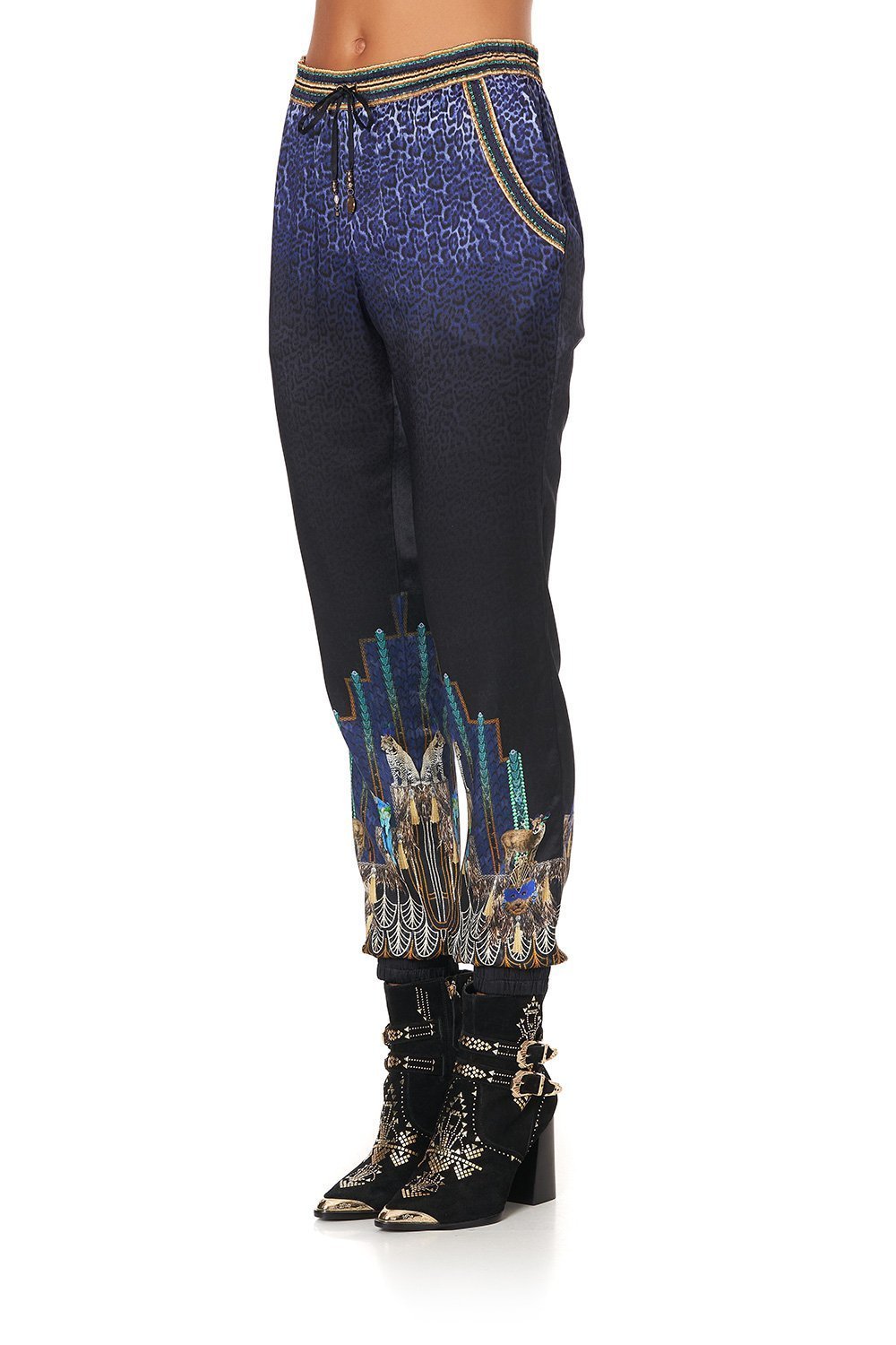 DRAWSTRING PANT WITH CUFFS DRIPPING IN DECO