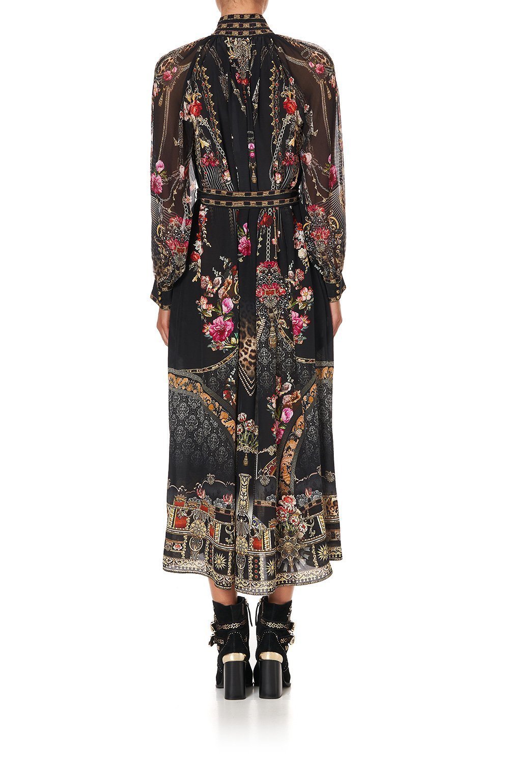 BUTTON FRONT FRILL DRESS GOTHIC GODDESS