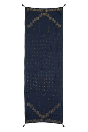 WIDE SCARF WITH TASSEL LUXE NAVY